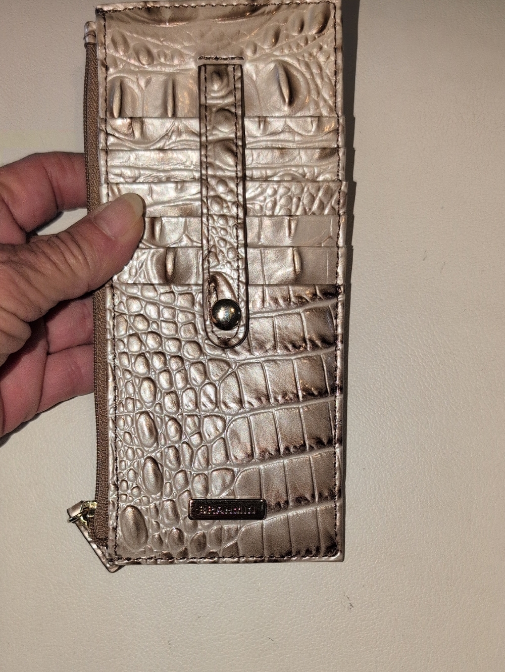 Metallic Croc-Embossed credit Card Wallet New